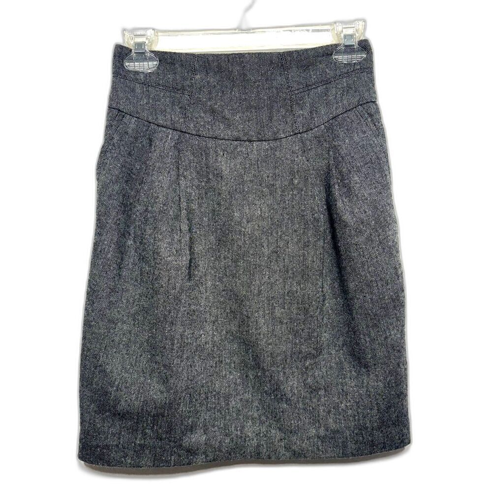 Forever 21 Pencil Skirt Gray Wool High Waist Work Career Business Women sz Small